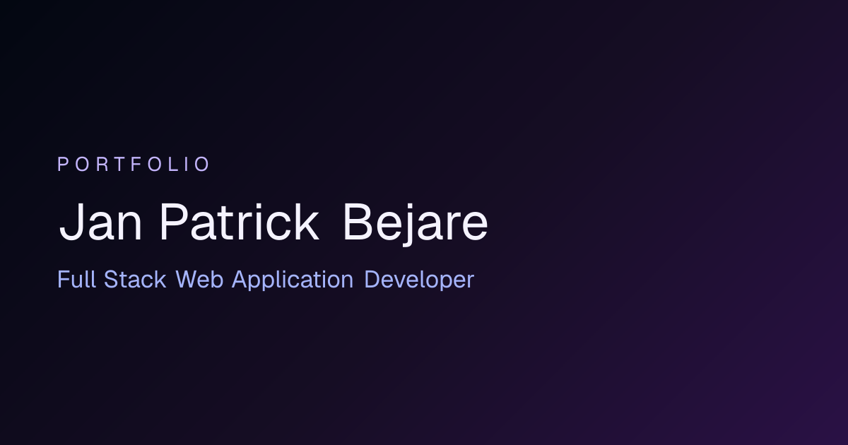 Jan Patrick Bejare | Portfolio